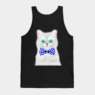 Funny Cat With Bowtie Wearing Glasses Gift Tank Top